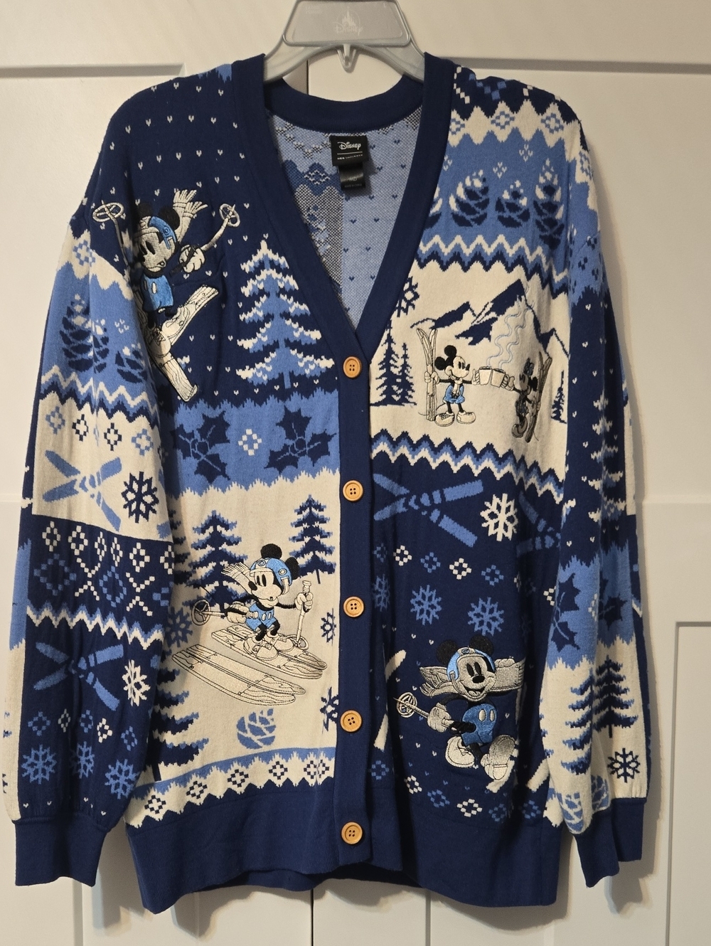 Disney Blue and Light Blue Skiing Mickey Cardigan